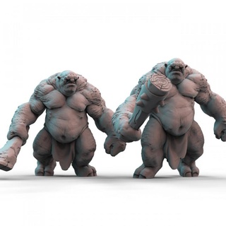 cave trolls pre-supported print minis creature giant monster troll 3d print model - Mito3D
