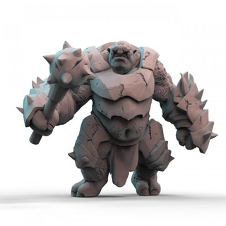 armoured cave troll pre-supported print minis beast creature monster brute mountain 3d print model - Mito3D