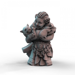 dwarf child pre-supported print minis female kid young dwarves 3d print model - Mito3D