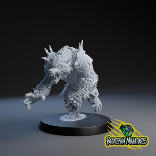 fantasy football werewolf 01 - presupported brutefun minatures Tabletop Characters & Creatures Fantasy Universe horror monster undead wolf boardgame tabletop 32mm necromancer 3d print model - Mito3D