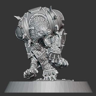 fantasy football werewolf 02 brutefun minatures  Tabletop Tabletop Characters & Creatures Fantasy Universe Tabletop Tabletop Characters & Creatures fantasy football horror monster undead wolf boardgame tabletop werewolf 32mm necromancer  3d print model - Mito3D