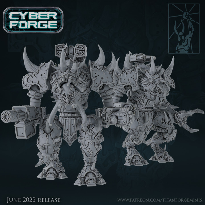 cyber forge galactic mining league carnage hounds titan miniatures 40k marines space star wargames warhammer wars mech trek dwarf chaos titans hellhound drednought squats 3D print model - Mito3D