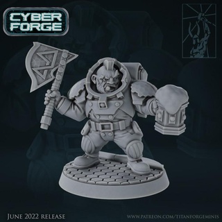 cyber forge galactic mining league bob titan miniatures 40k marines space warhammer necromunda dwarf wargame squat skirmish orlock galacic 3d print model - Mito3D