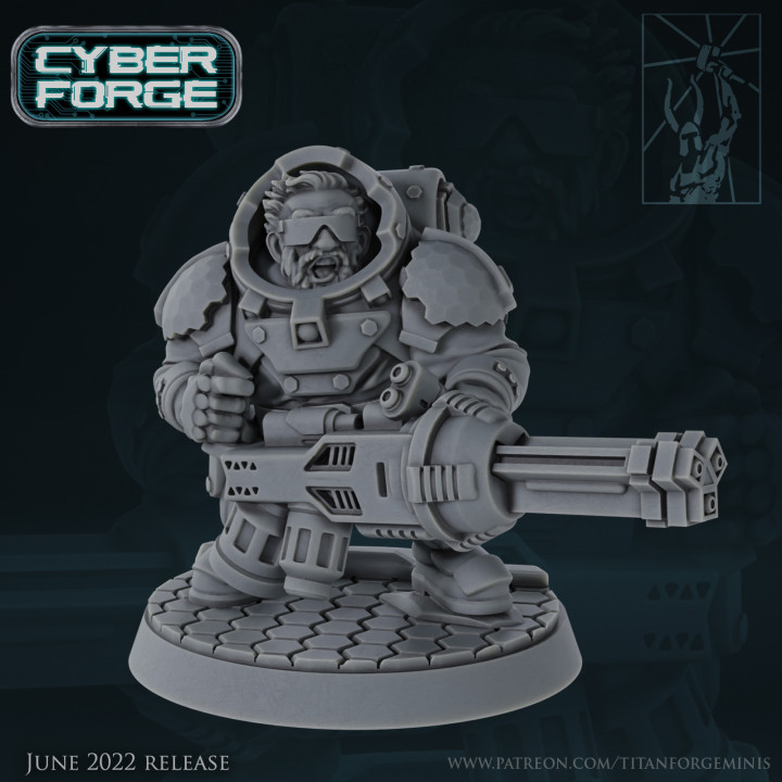 cyber forge galactic mining league savage randy titan miniatures 40k leader warhammer necromunda mine champion dwarf wargame squat dynamite orlock 3D print model - Mito3D