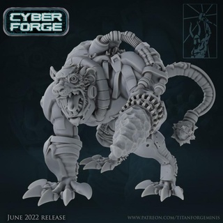 cyber forge galactic mining league gor rockeater titan miniatures 40k bowl warhammer blood rat ogre wargame skaven ratogre 3d print model - Mito3D