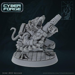 cyber forge galactic mining league skreek scream titan miniatures 40k space warhammer rat necromunda wargame skirmish skaven ratman vermin 3d print model - Mito3D