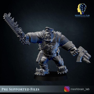 ork nobz general meshbrain lab Tabletop Characters & Creatures Sci-Fi Universe 40k leader orc wargames warhammer scifi orcs squad orks 3d print model - Mito3D