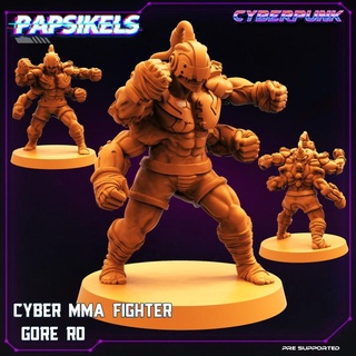 cyber mma fighter gore ro papsikels miniatures Tabletop Characters & Creatures Sci-Fi Universe robot cyberpunk melee 3d print model - Mito3D