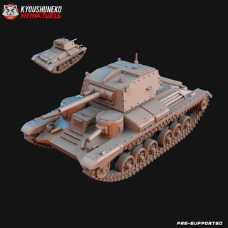 british mk1 a9 tank ww2 kyoushuneko miniatures Tabletop Characters & Creatures Historical Universe Vehicles Machines war world 2 3d print model - Mito3D
