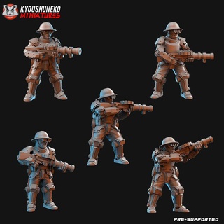 british heavy infantry units ww2 kyoushuneko miniatures Tabletop Characters & Creatures Historical Universe war world bef 3d print model - Mito3D