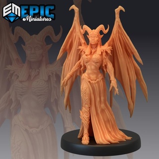 devil duchess hell warrior female demon spawn evil general abyss encounter epic-miniatures fantasy medieval monster rpg warhammer sla enemy tabletop dungeon dnd pathfinder npc pre-supported supported pre 3d print model - Mito3D