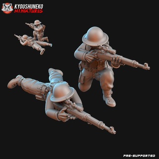 british sniper team ww2 kyoushuneko miniatures Tabletop Characters & Creatures Historical Universe war world bef 3d print model - Mito3D
