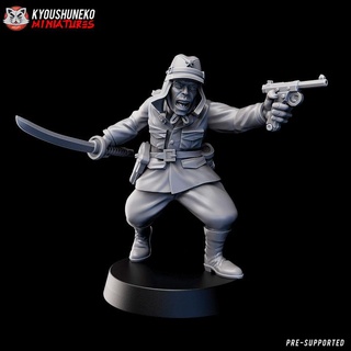 japanese officer ww2 kyoushuneko miniatures Tabletop Characters & Creatures Historical Universe war world 2 3d print model - Mito3D