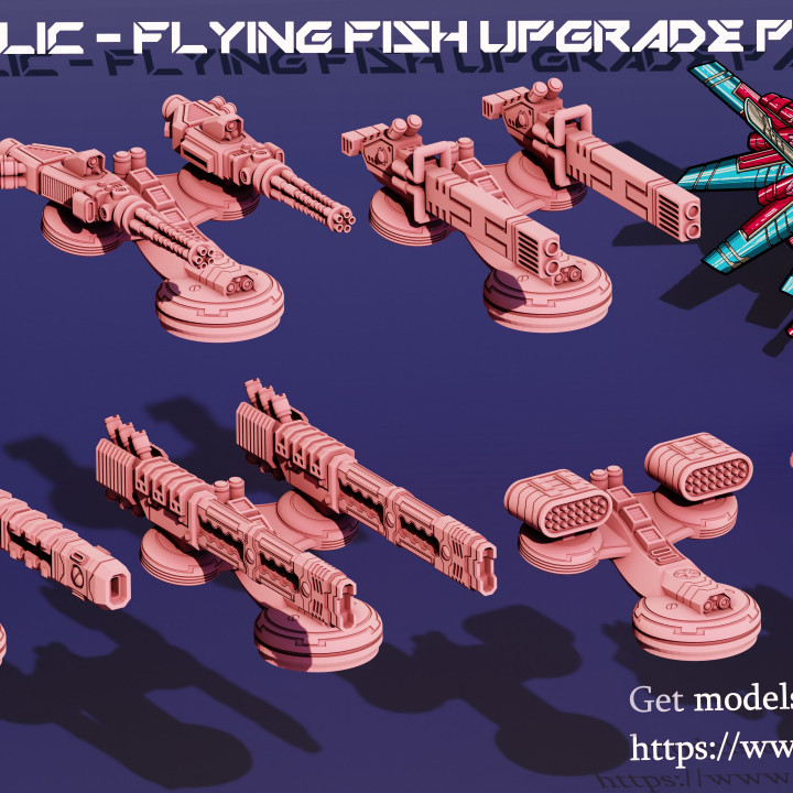 lic volant poisson améliorer pack lélanien industriel complexe table personnages créatures Sci univers Véhicules Machines Jeu Jeux véhicule jeux guerre wargaming scifi société jeu plateau 28mm sombre marteau 2pi communiste spatial taro 42k 3D print model - Mito3D