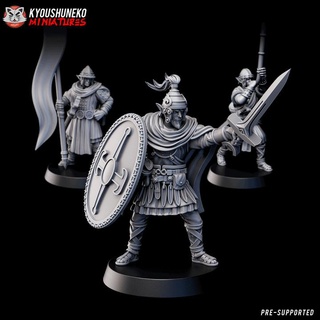 gaelic wood elf command group kyoushuneko miniatures Tabletop Characters & Creatures Historical Universe fantasy wargaming 3d print model - Mito3D