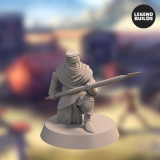 night cult zealot spear pose 3 miniature stl file legendbuilds Tabletop Characters & Creatures Fantasy Universe ancient army dragons dungeons fantasy wargaming tabletop warriors 3d print model - Mito3D