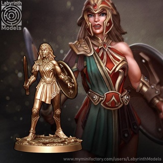 daughters hera - 32mm scale labyrinth models Tabletop Characters & Creatures Fantasy Universe dungeons fantasy hero rpg wargaming warhammer character miniature boardgame tabletop wargame patreon d&d warriors amazons 3d print model - Mito3D