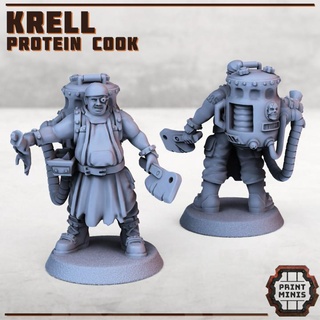 krell - protein cook print minis Tabletop Characters & Creatures Sci-Fi Universe sci-fi character 28mm chef grimdark slopper 3d print model - Mito3D