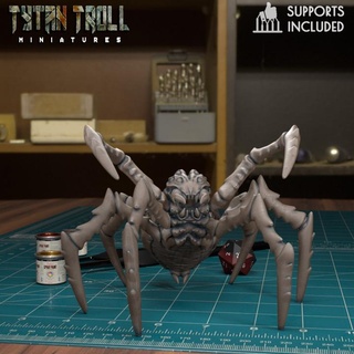 giant spider 05 pre-supported tytantroll miniatures dragons dungeons fantasy high creepy detail low designs dnd arachnid presupported stls tytantrollminiatures cr1 2 3d print model - Mito3D