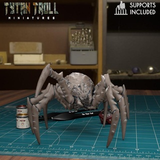 giant spider 06 pre-supported tytantroll miniatures dragons dungeons fantasy high creepy detail low designs dnd arachnid presupported stls tytantrollminiatures cr1 2 3d print model - Mito3D