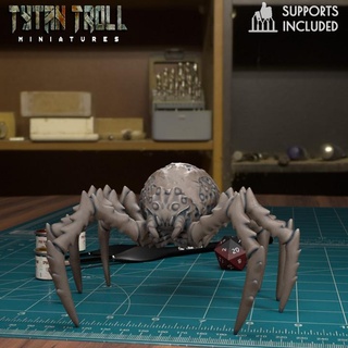 giant spider 08 pre-supported tytantroll miniatures dragons dungeons fantasy high creepy detail low designs dnd arachnid presupported stls tytantrollminiatures cr1 2 3d print model - Mito3D