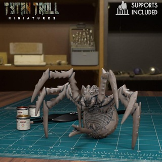 giant spider 09 pre-supported tytantroll miniatures dragons dungeons fantasy high creepy detail low designs dnd arachnid presupported stls tytantrollminiatures cr1 2 3d print model - Mito3D