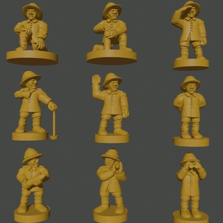 6-15mm near-east british great war artillery crew tropical dress wwi-gb-6 henry turner Tabletop Characters & Creatures Historical Universe world supportless europe one wwi ww1 6mm 10mm 15mm britain palestine asunder 3d print model - Mito3D