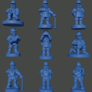 6-15mm french great war artillery crew wwi-fr-5 henry turner Tabletop Characters & Creatures Historical Universe world france supportless europe one 1 wwi ww1 6mm 10mm 15mm asunder 3d print model - Mito3D