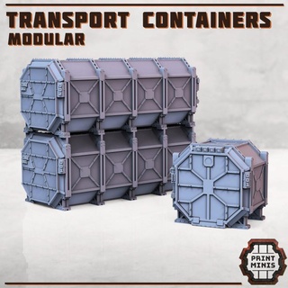 shipping container modular kit print minis Tabletop 3D Printable Terrain Sci-Fi terrain sci-fi transport cargo scenery grimdark 3d print model - Mito3D