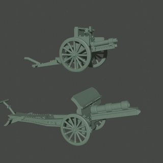 6-15mm german great war artillery 77cm fk 96 & 15cm sfh 13 wwi-de-5 henry turner Tabletop Characters Creatures Historical Universe Vehicles Machines germany guns world field europe one wwi 6mm 10mm 15mm cannons howitzer 3d print model - Mito3D