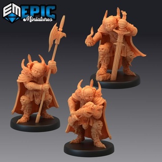 legion devil set hell warrior demon spawn armored evil hero abyss encounter epic-miniatures fantasy medieval monster rpg warhammer sla enemy tabletop dungeon dnd pathfinder npc pre-supported supported pre merregon 3d print model - Mito3D