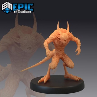 quasit hell warrior demon spawn evil minion abyss encounter epic-miniatures fantasy medieval monster rpg warhammer sla enemy tabletop dungeon dnd pathfinder npc pre-supported supported pre 3d print model - Mito3D