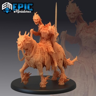 dullahan rider sword undead horse demon evil skeleton army cavalry abyss epic-miniatures fantasy medieval monster rpg warhammer sla enemy tabletop dungeon dnd pathfinder npc pre-supported supported pre 3d print model - Mito3D