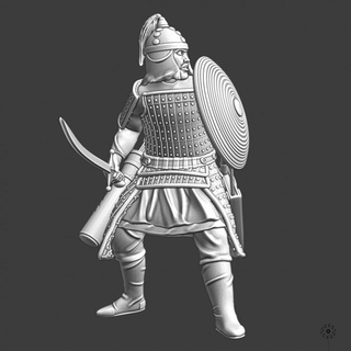 mongol warrior - dismounted medieval steppe northern crusades miniatures Tabletop Characters & Creatures Historical Universe 3d battle figurine model sword wargaming russian miniature tabletop golden horde 28mm lake khan peipus ghengis p rint 3d print model - Mito3D