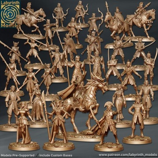 radiant elves collection - 32mm scale labyrinth models Tabletop Characters & Creatures Fantasy Universe dungeons fantasy hero rpg wargaming warhammer character miniature boardgame tabletop wargame patreon d&d knights 3d print model - Mito3D