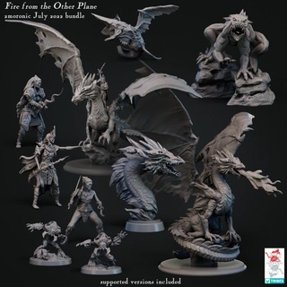 fire plane - red dragon giths bundle 19 2moronic miniatures Tabletop Characters & Creatures Fantasy Universe board bust dragons dungeons fantasy game queen hulk tabletop diorama d&d dnd pathfinder spelljammer 5e umber 2e githyanki leach starlancer 3d print model - Mito3D