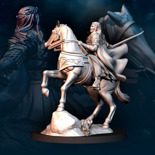 king forest elves horse - mounted wood fantasy davale games Tabletop Characters & Creatures Fantasy Universe elf wargames 28mm davalegames 3d print model - Mito3D