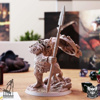 ogre - c dungeon dog Tabletop Characters & Creatures Fantasy Universe barbarian giant orc shield spear wargaming dungeonsanddragons tabletop dnd berserker greenskin dsa oger 3d print model - Mito3D