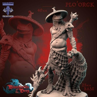 plo'orgk mammoth factory Tabletop Characters & Creatures Fantasy Universe spear hunter frog ranger grung frogman 3d print model - Mito3D