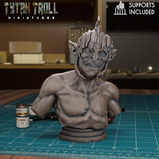 orc bust pre-supported tytantroll miniatures dragons dungeons fantasy rings lord sculpt minis mordor dnd 32mm busts presupported orcies 3d print model - Mito3D