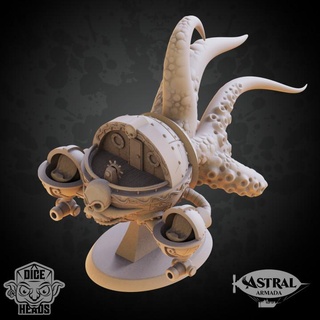 tentacle pod astral ship large version dice heads Tabletop Characters & Creatures Fantasy Universe Vehicles Machines boat plane tentacles spelljammer 3d print model - Mito3D