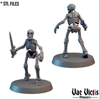 skeleton 01 pre-supported vae victis miniatures Tabletop Characters & Creatures Fantasy Universe bones fantasy rpg skull soldier sword unit tabletop dnd 3d print model - Mito3D