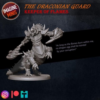 draconian guard - draconic centaur keeper flames imagine minis Tabletop Characters & Creatures Fantasy Universe dragon fighter monster warrior dragonborn warcraft wow tabletop wargame dnd pathfinder 5e dnd5e spellblade 3d print model - Mito3D
