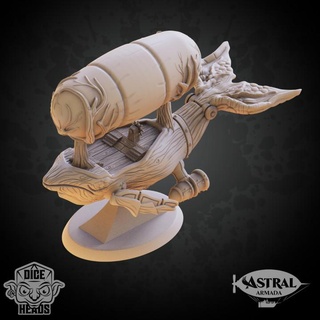 living ship astral vessel large version dice heads Tabletop Characters & Creatures Fantasy Universe Vehicles Machines boat plane spelljammer 3d print model - Mito3D