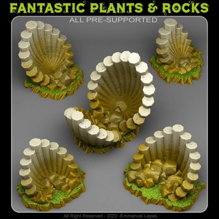 pipe-organ basalt fantastic plants rocks Tabletop 3D Printable Terrain Fantasy Sci-Fi terrain emmanuel 4k tribe & lepas 8k 3d print model - Mito3D