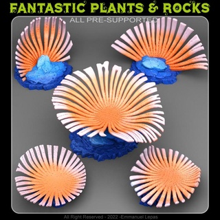 denizci mercan fantastik bitkiler kayalar masaüstü 3D yazdırılabilir arazi fantezi Sci Fi Emmanuel 4k kabile Bırak 8k 3d print model - Mito3D