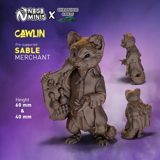pre supported martre populaire marchande naga minis table personnages créatures fantaisie univers donjons Dragons dnd anthropomorphe PNJ ttrpg animalier sable 3d print model - Mito3D