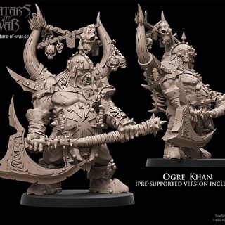 ogre khan avatars war Tabletop Characters & Creatures Fantasy Universe dragons dungeons fantasy mini rpg warhammer miniature arena oldschool supports wargame dnd 9thage kingsofwar tyrant aos ttrpg kow presupported pre-supported supported ninthage aow avatarsofwar arenadeathmatch 3d print model - Mito3D