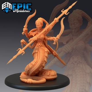 marilith spear demonic tactician six-armed hell warrior demon spawn evil lord abyss encounter epic-miniatures fantasy medieval monster rpg warhammer sla enemy tabletop dungeon dnd pathfinder npc pre-supported supported pre spearspear 3d print model - Mito3D