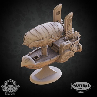 buhar punk zeplin astral gemi büyük versiyon zar kafalar masaüstü karakterler yaratıklar fantezi Evren tekne uçak Steampunk heceleme 3d print model - Mito3D
